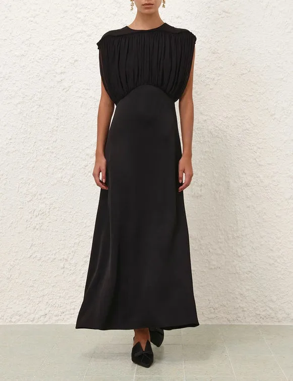 Crush Bias Midi Dress in Black