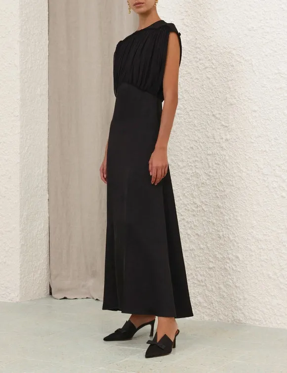 Crush Bias Midi Dress in Black