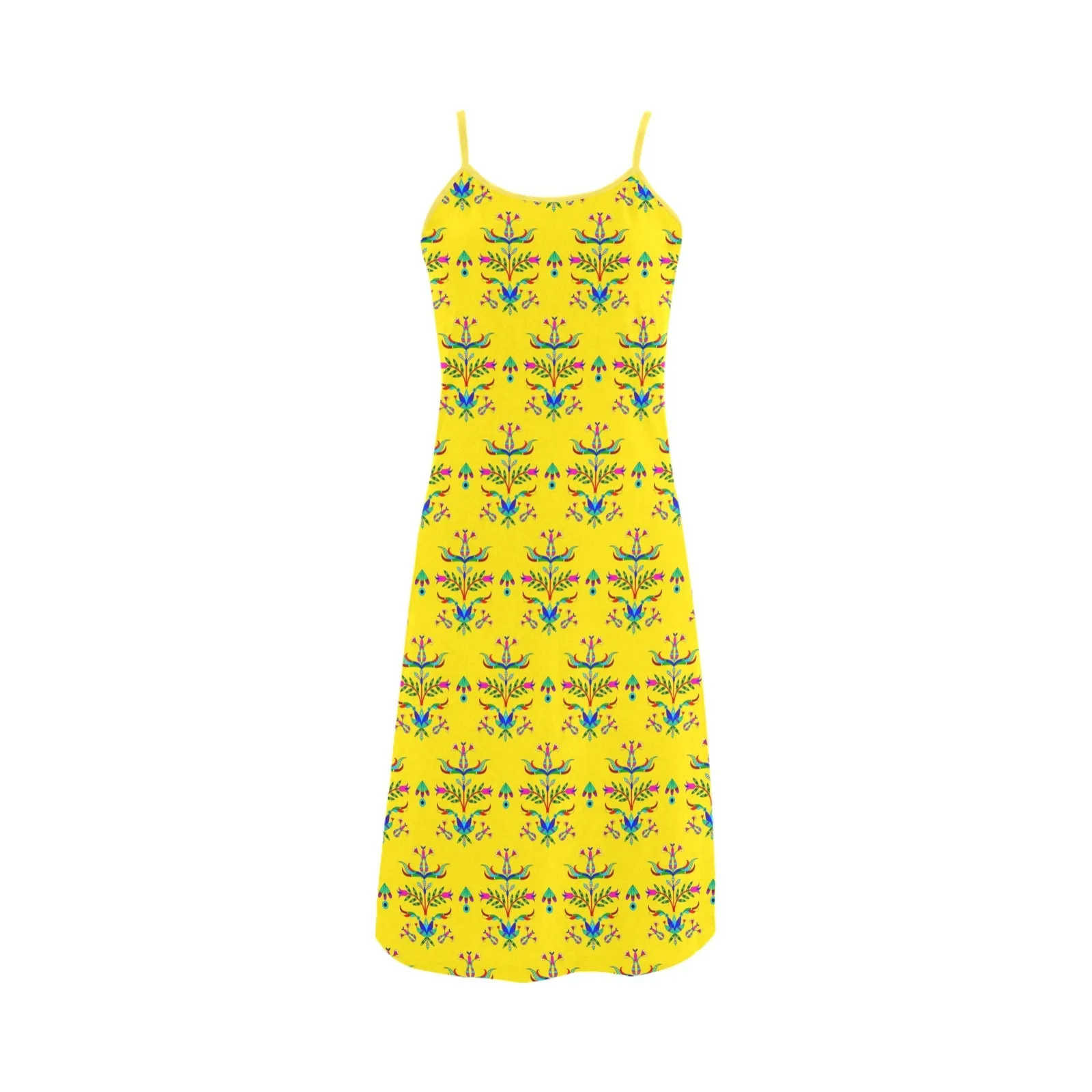 Dakota Damask Yellow Alcestis Slip Dress