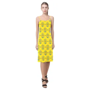 Dakota Damask Yellow Alcestis Slip Dress