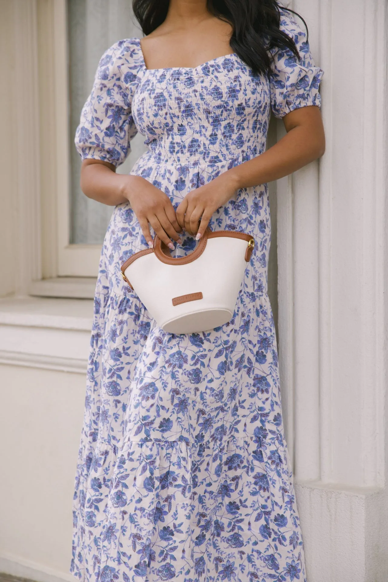 Daria Blue and White Floral Dress