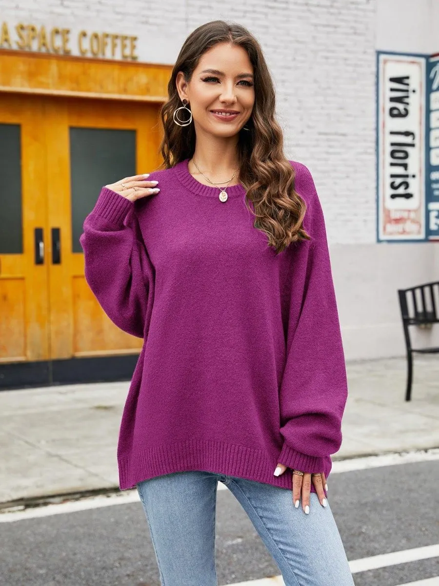 Day On The Town Ribbed Trim Sweater