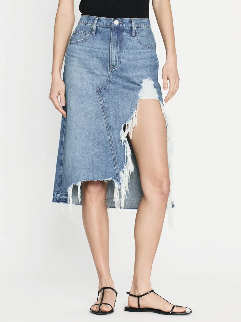 Deconstructed Fray Hem Skirt -- Salem