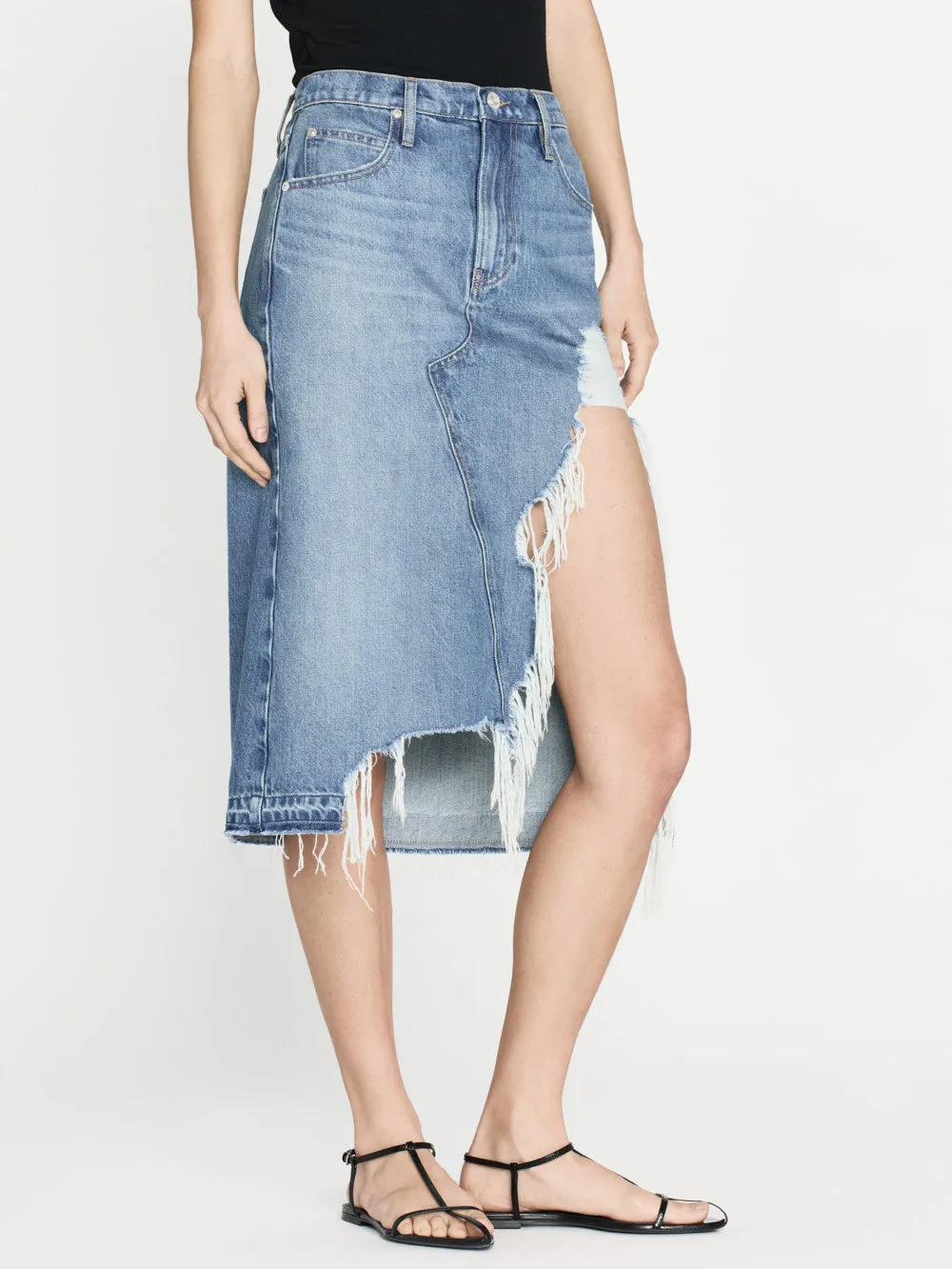 Deconstructed Fray Hem Skirt -- Salem