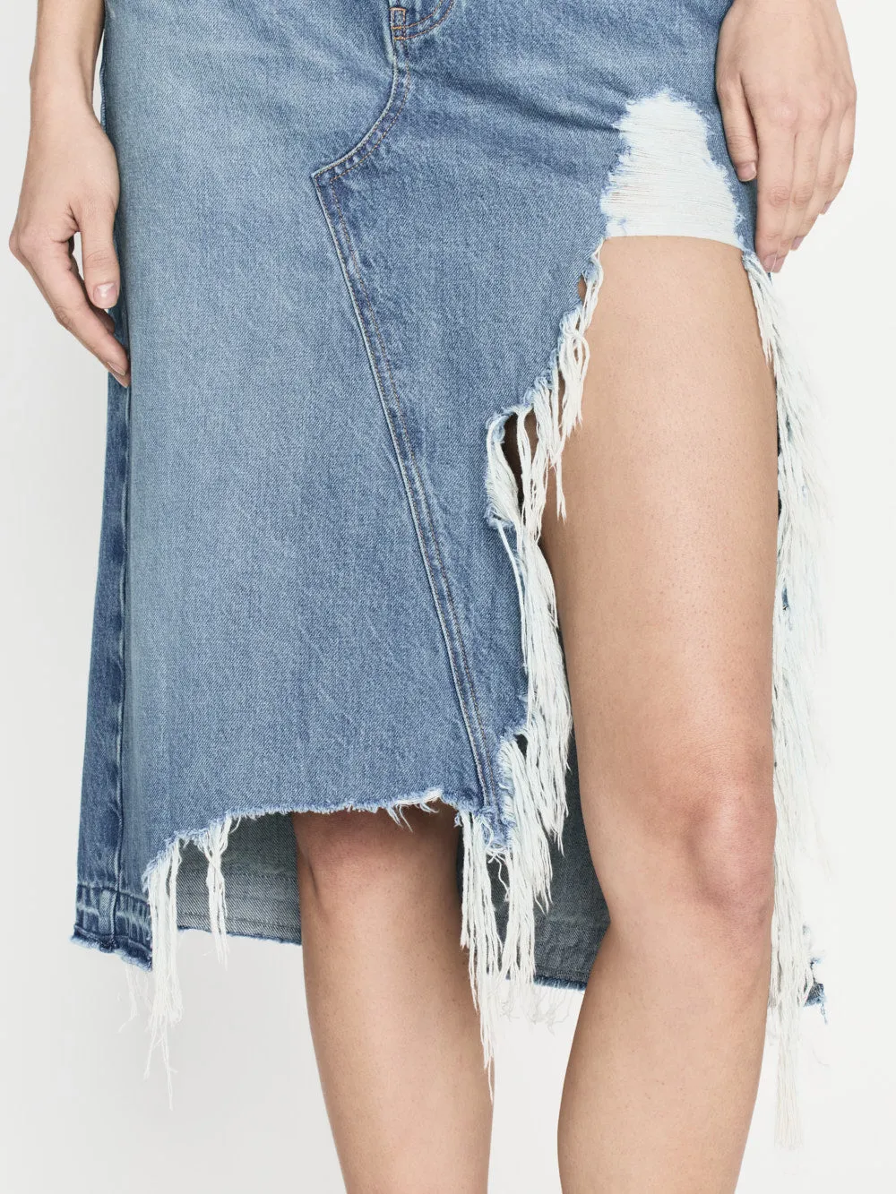 Deconstructed Fray Hem Skirt -- Salem