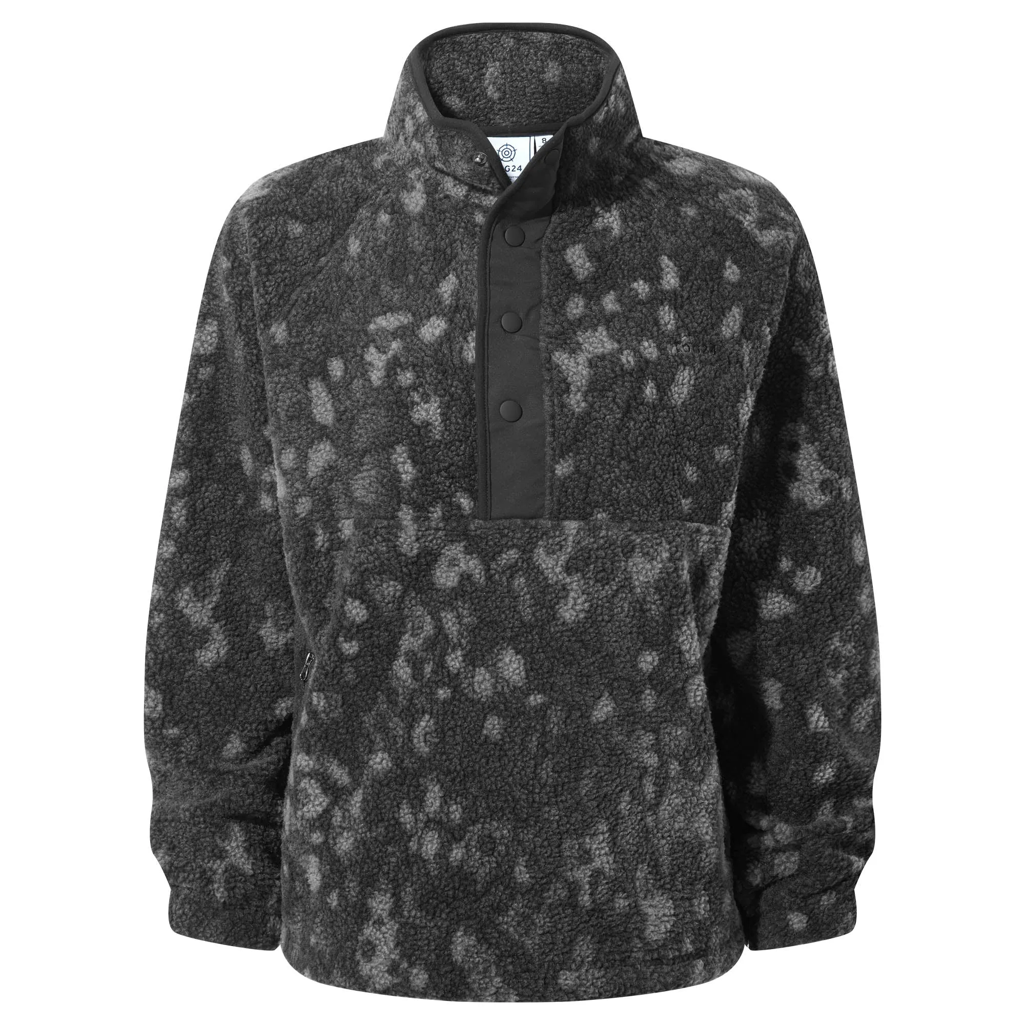 Desun Womens Sherpa Jacket - Scatter Print Black