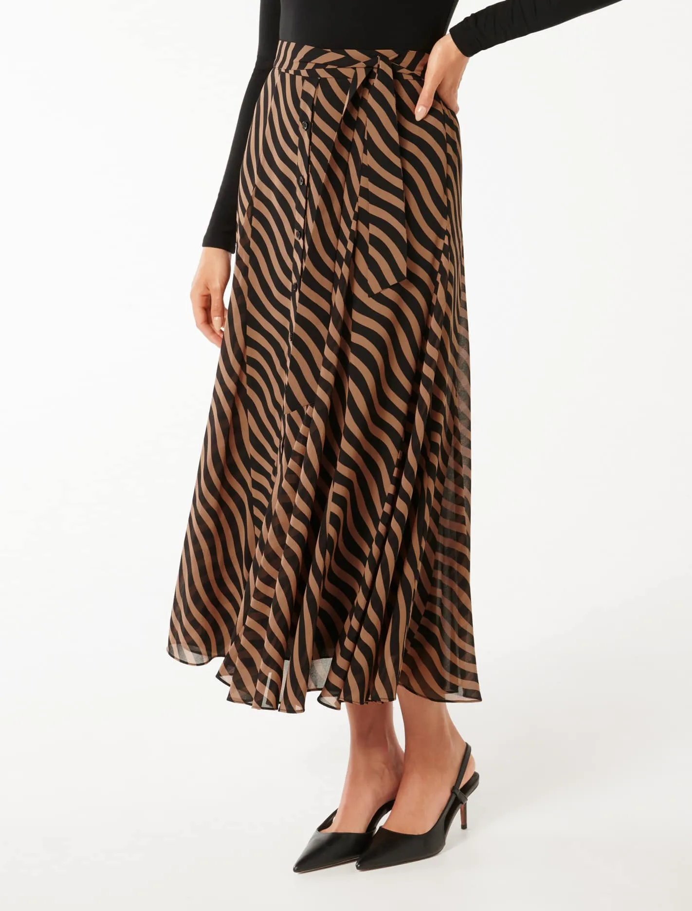 Donna Godet Midi Skirt