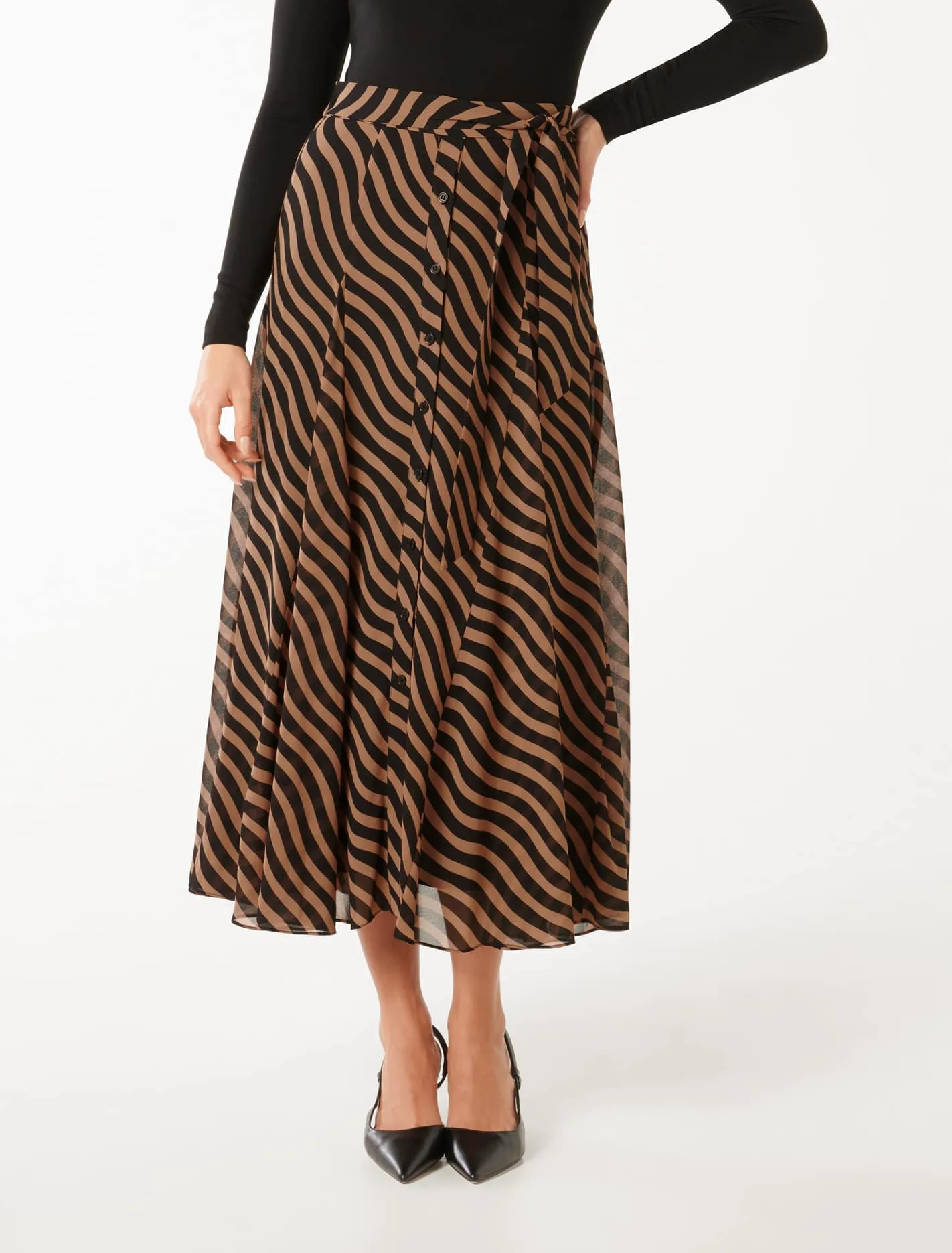 Donna Godet Midi Skirt