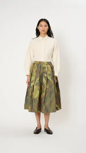 Double Rideau Skirt in Ikat Khaki