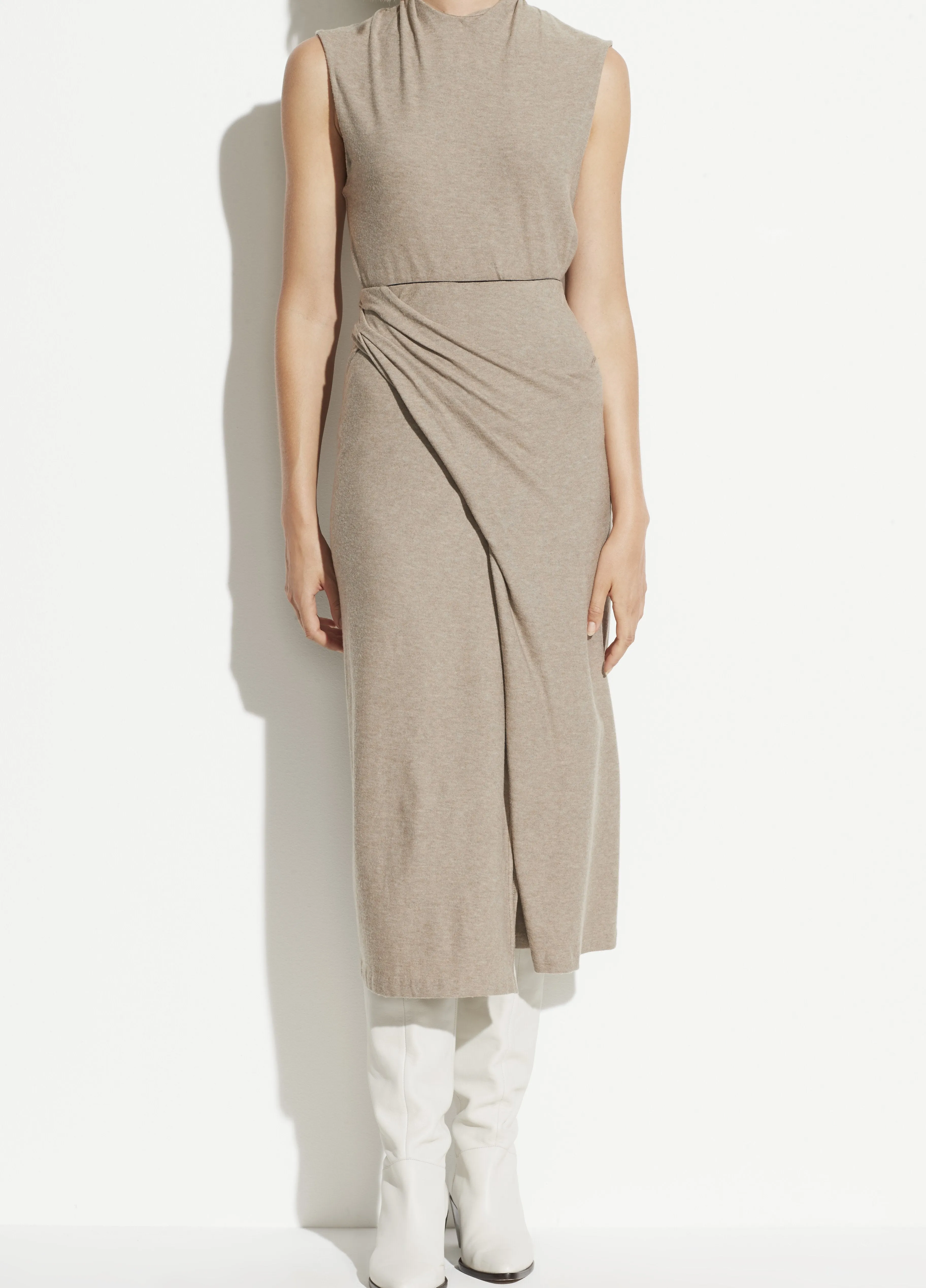 Draped Skirt in Heather Dove Oat