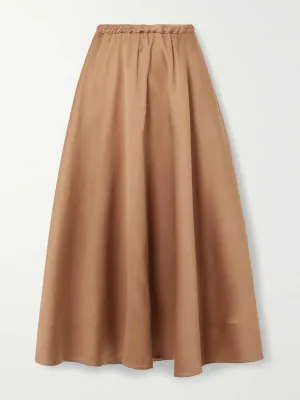 Duchesse-satin midi skirt