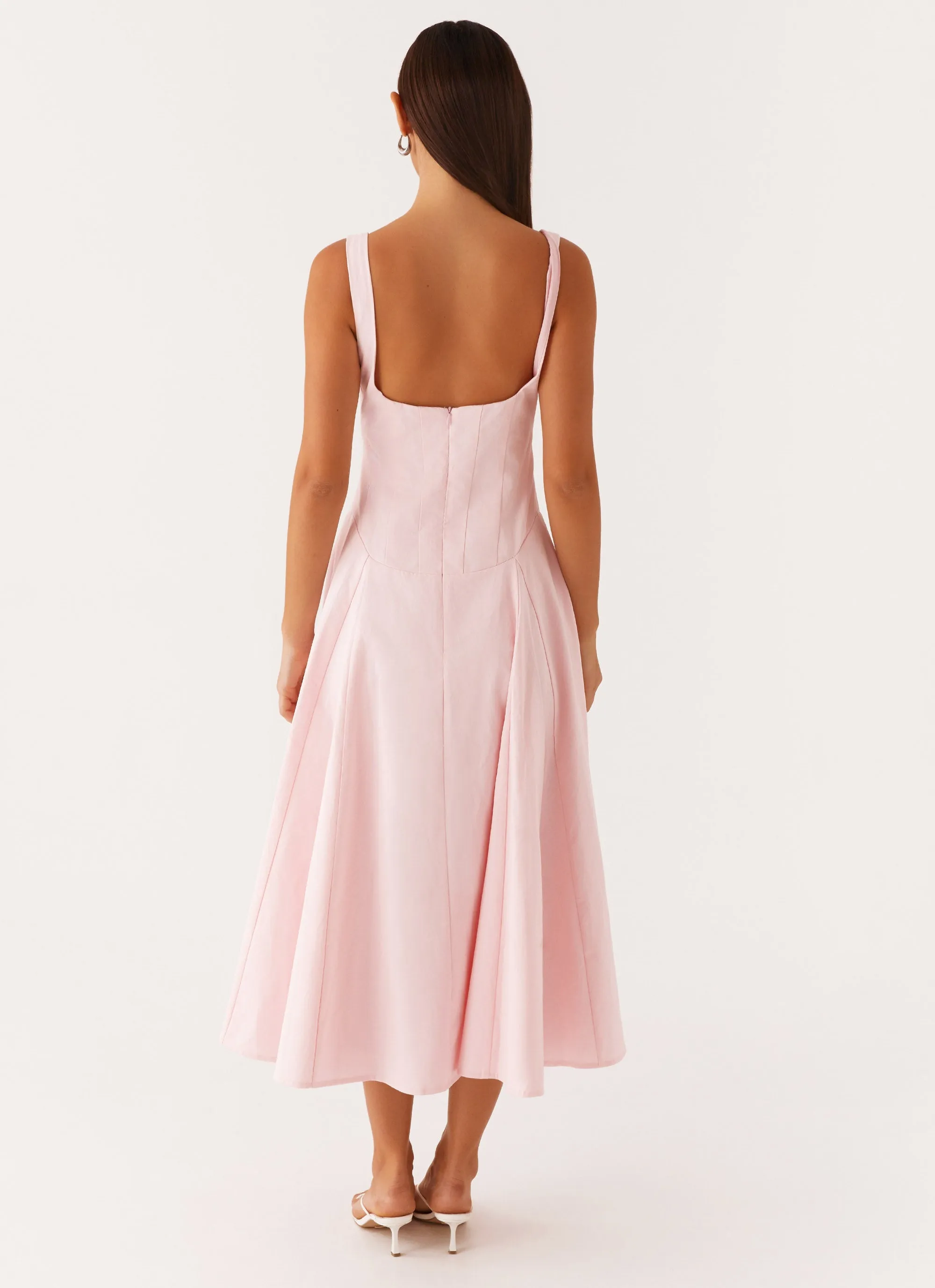 Ebony Midi Dress - Pastel Pink