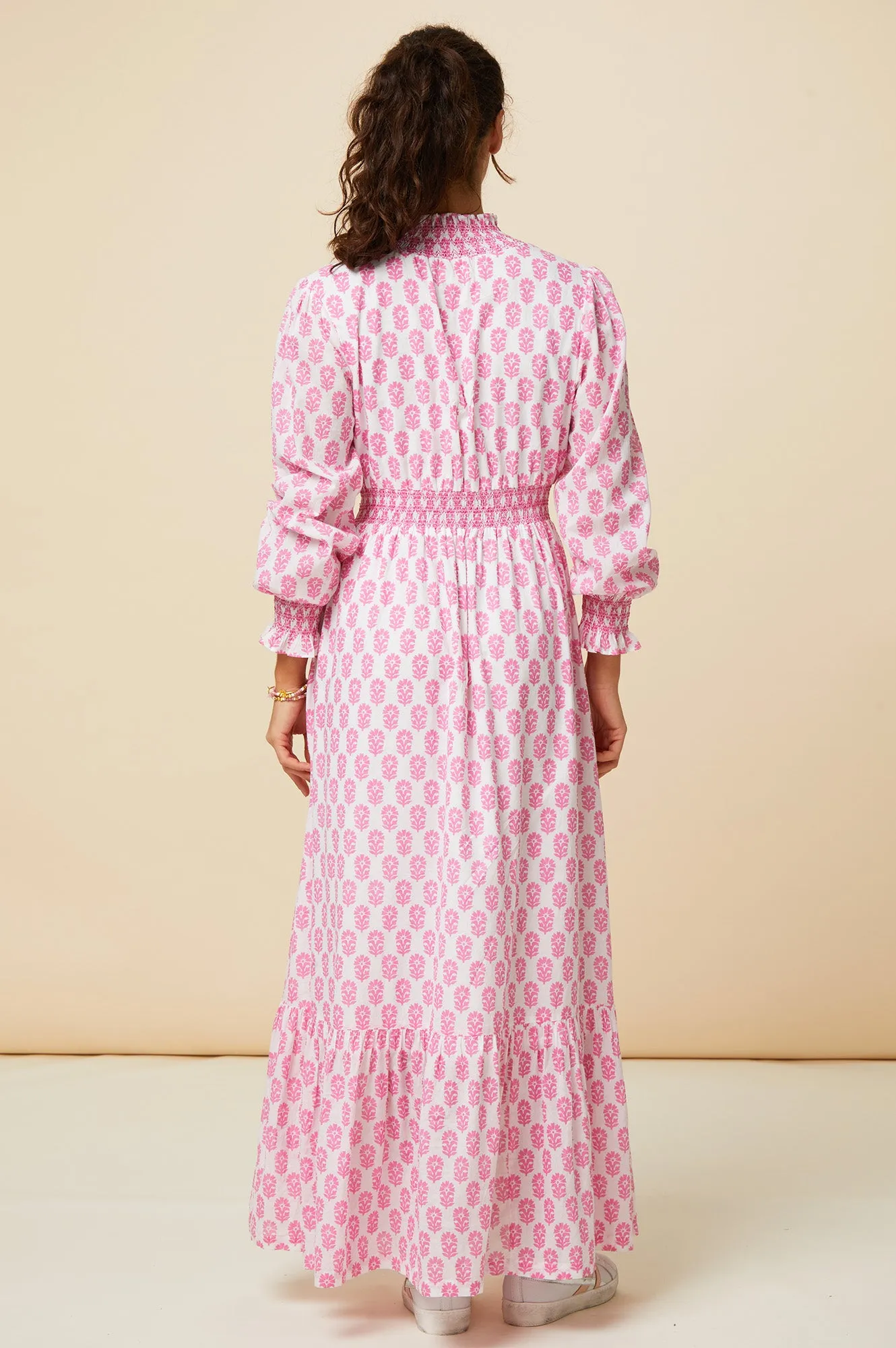 Emmeline Maxi Dress | White/Pink