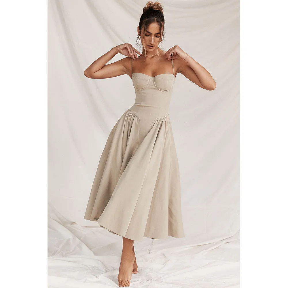 Ethereal Muse Corset Midi Dress