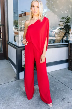 Fab Opportunities Red One Shoulder Jumpsuit