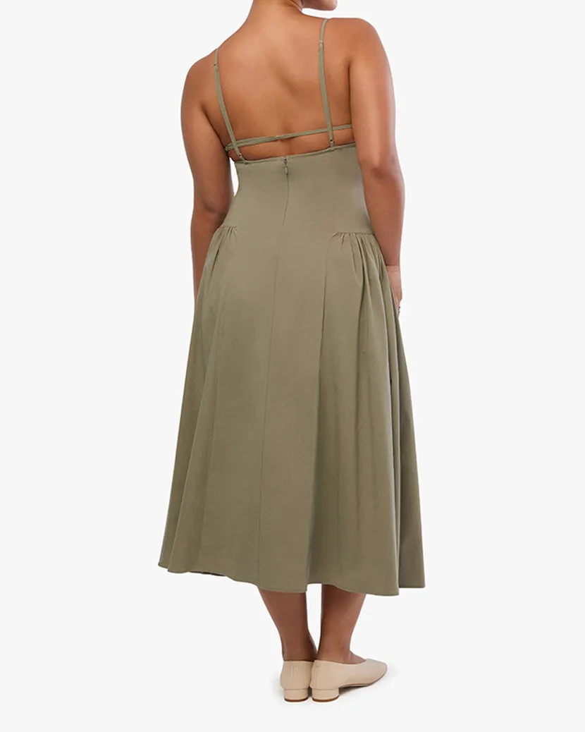 Flare Panel Midi Dress