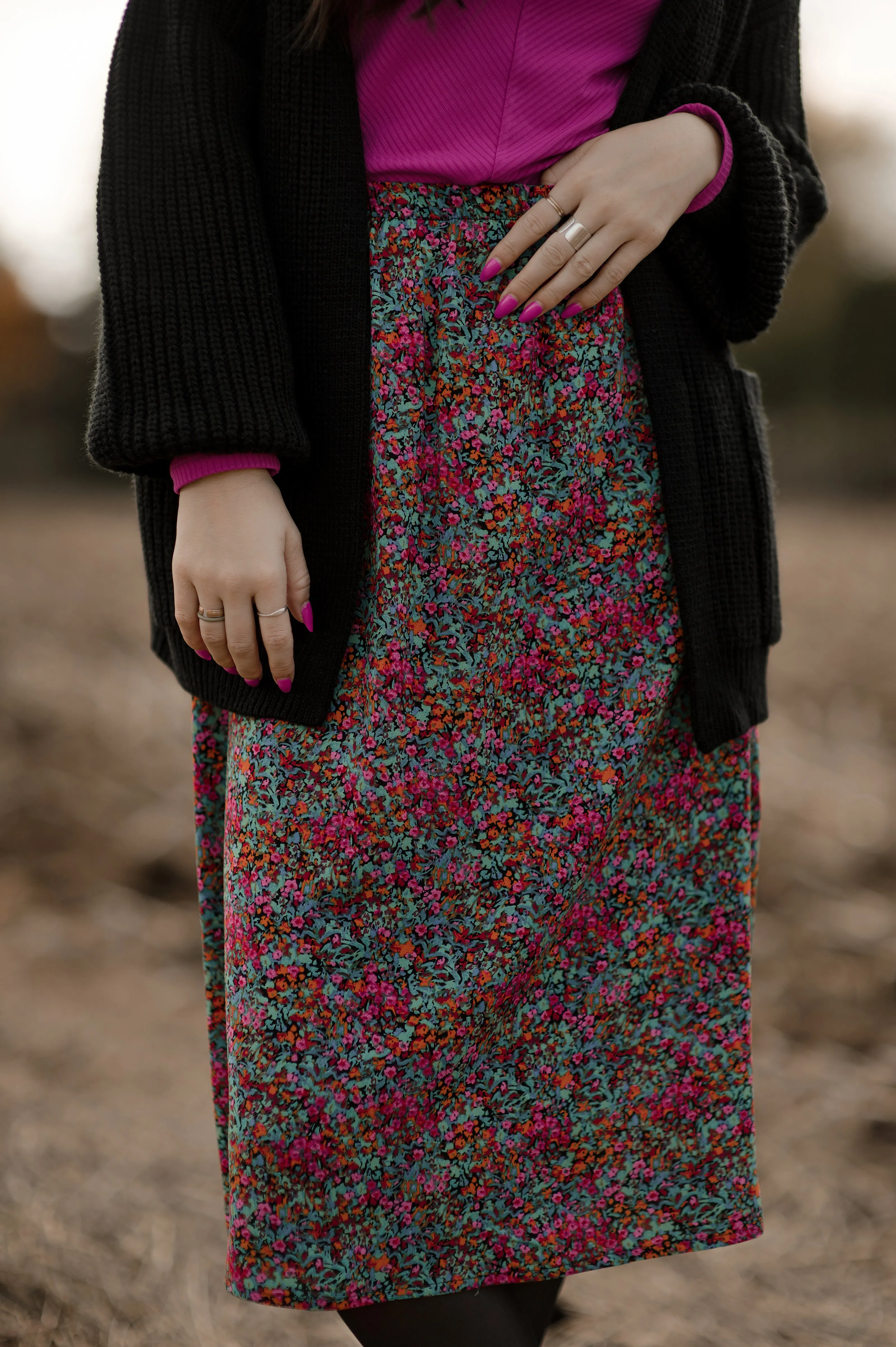 Floral midi skirt