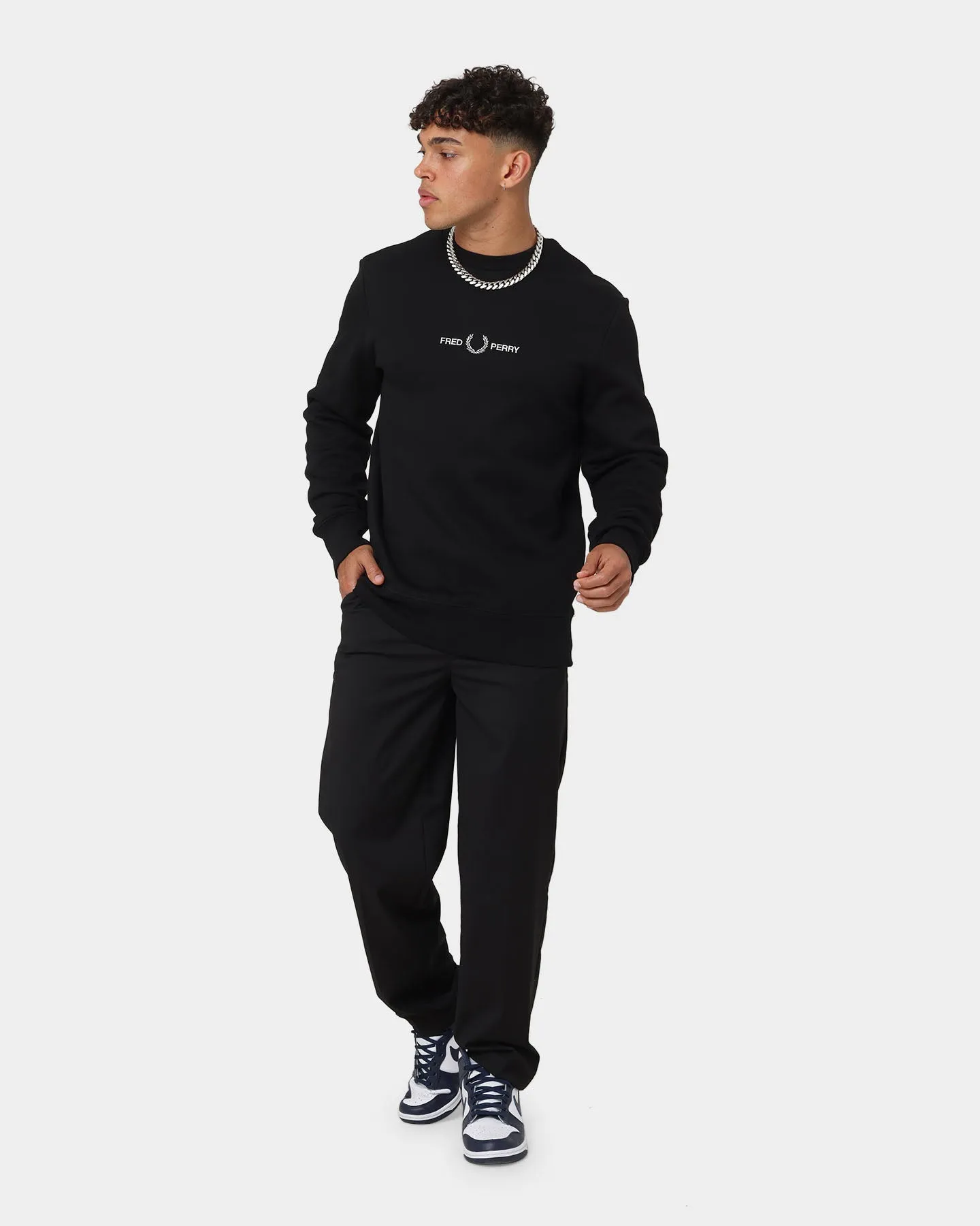 Fred Perry Embroidered Sweatshirt Black