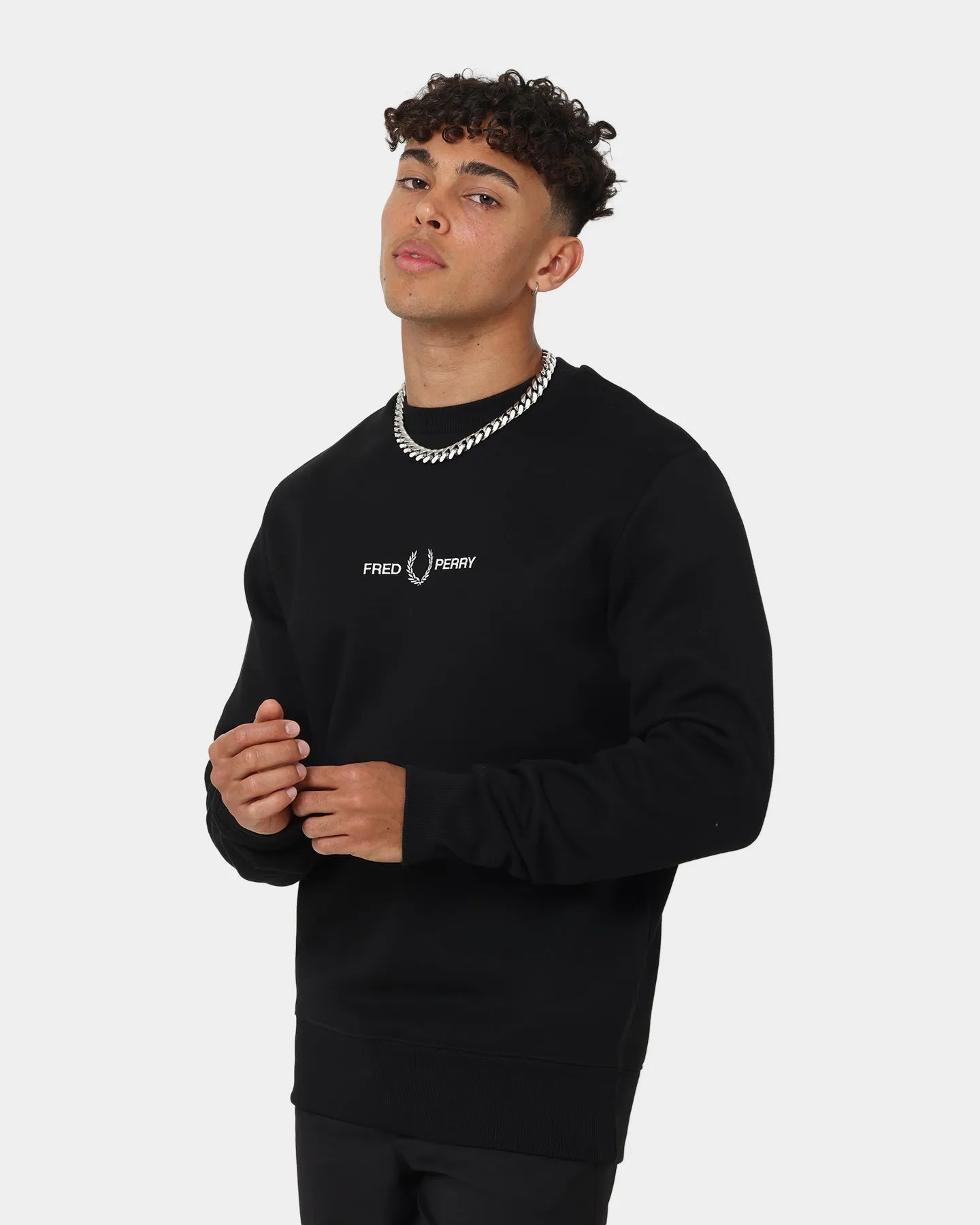 Fred Perry Embroidered Sweatshirt Black