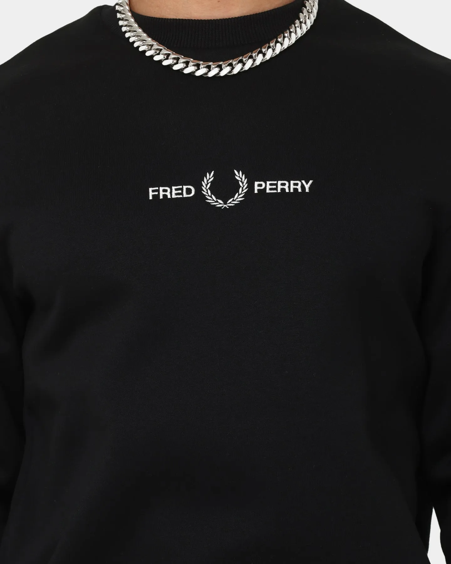 Fred Perry Embroidered Sweatshirt Black