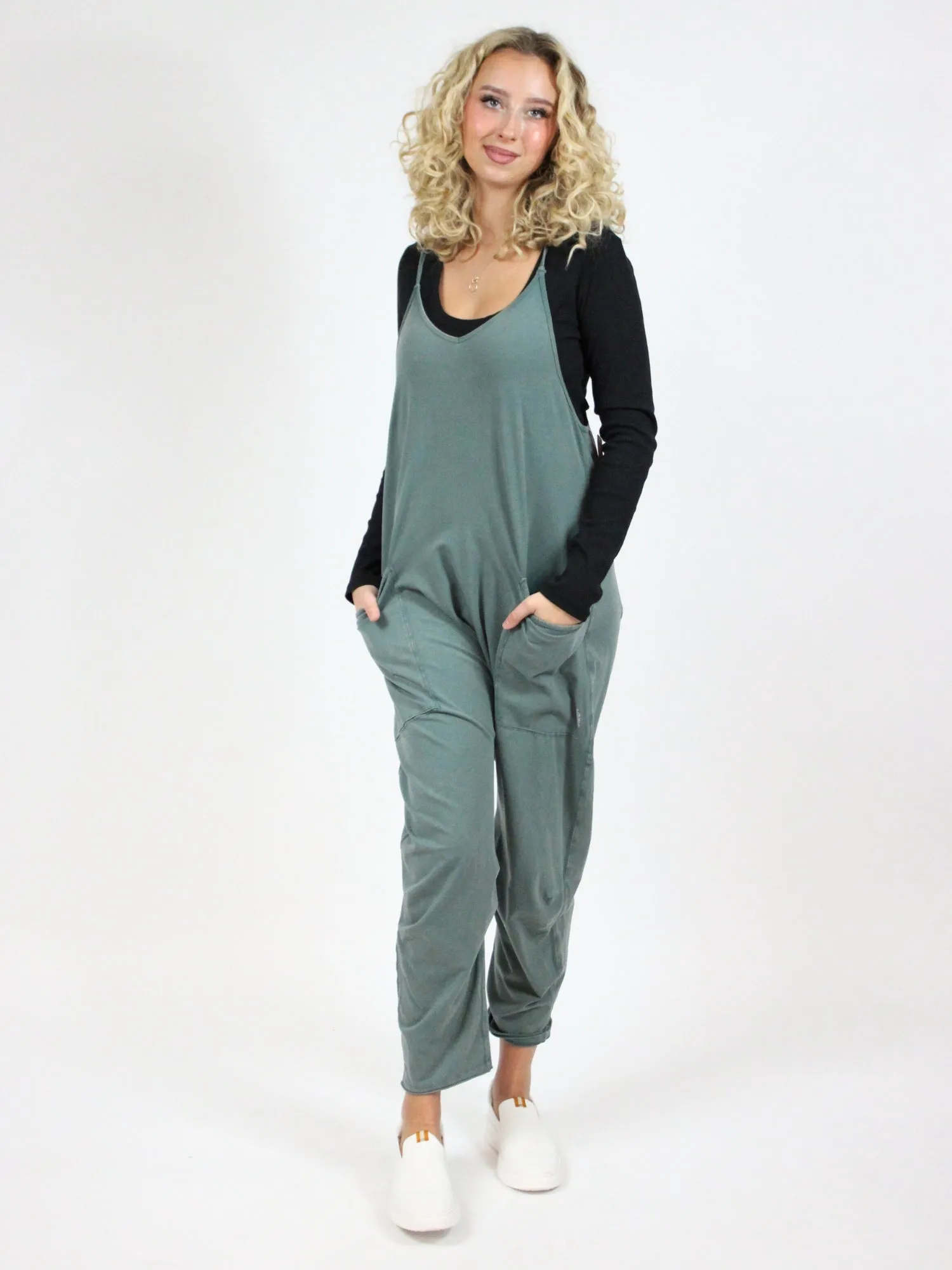 Free People Hot Shot Onesie: Midnight Jade