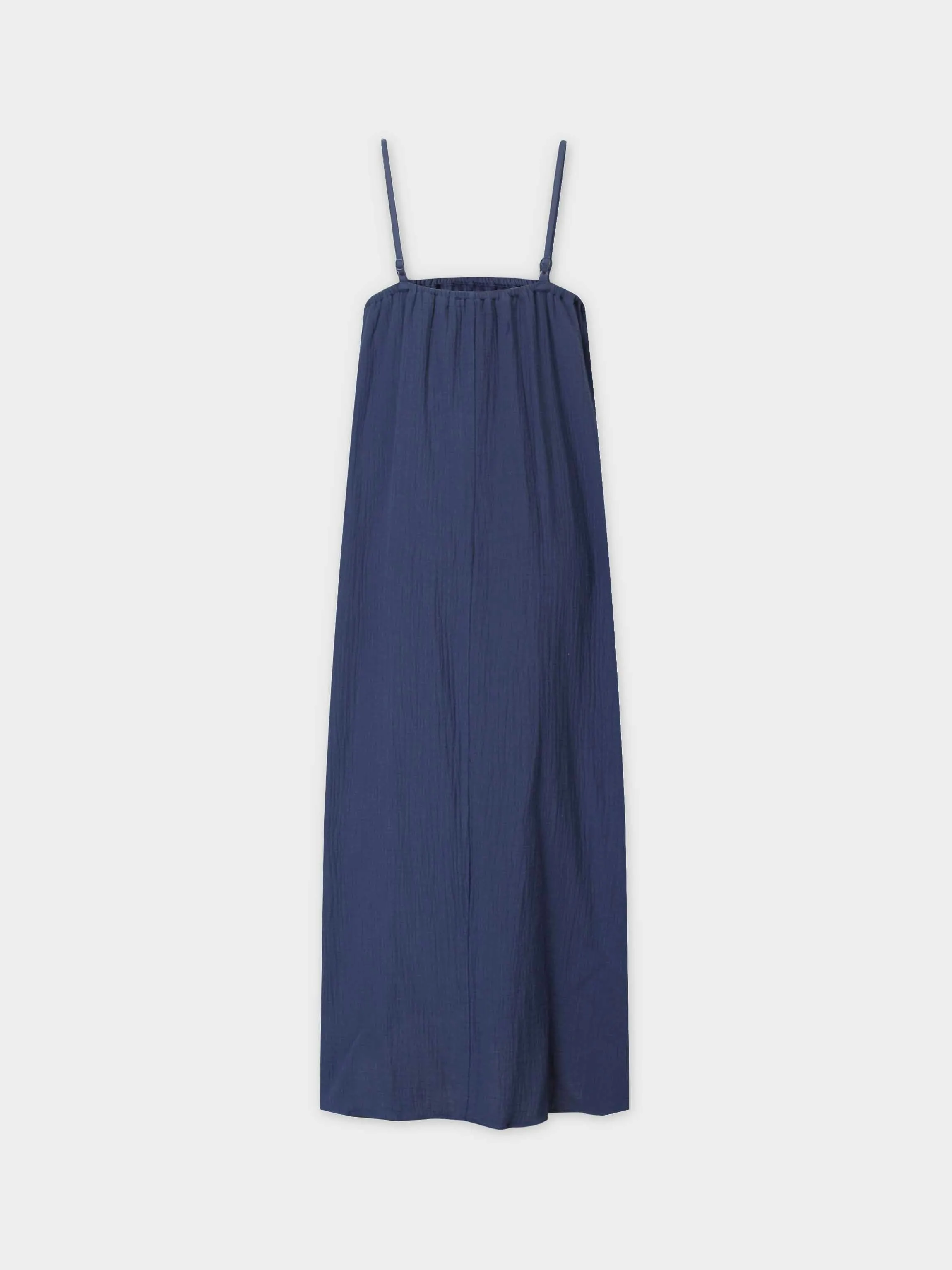 Gauze Slip Dress-Navy