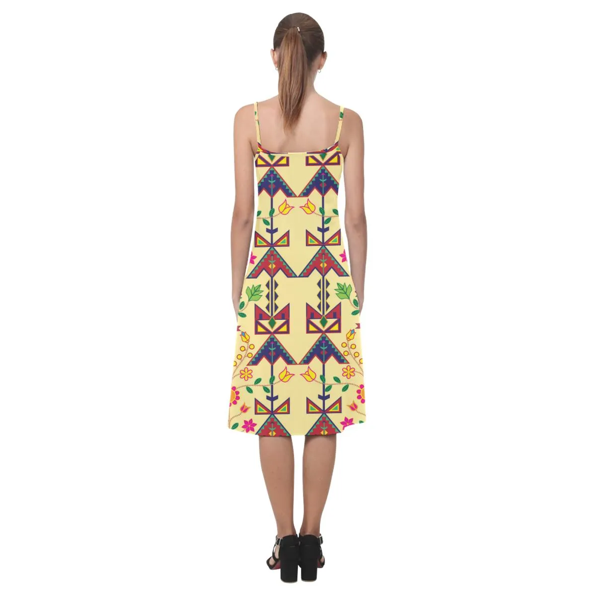 Geometric Floral Spring - Vanilla Alcestis Slip Dress