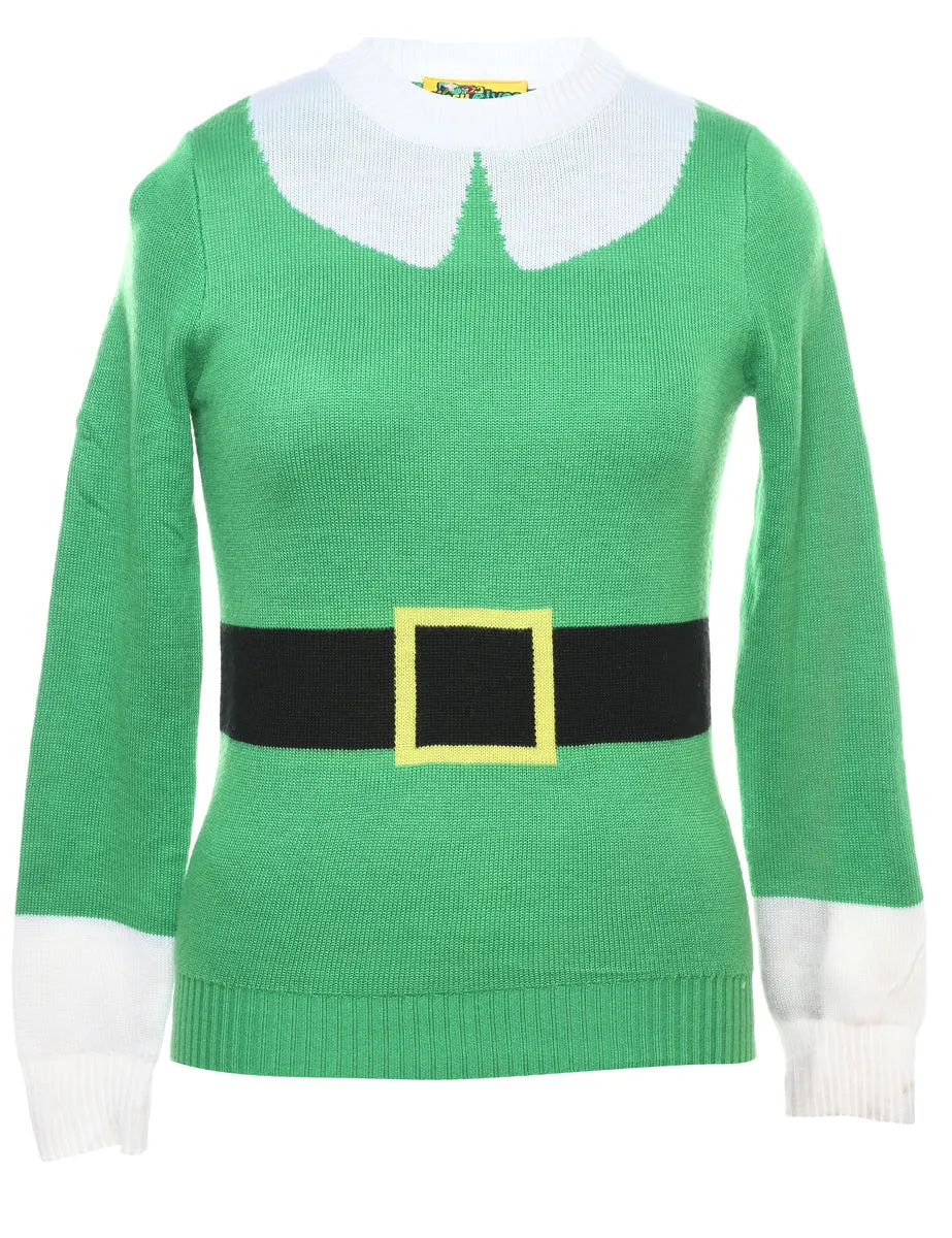 Green Christmas Jumper - XS