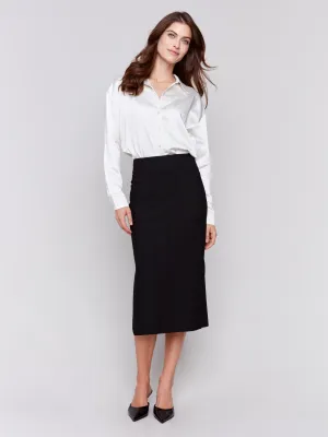 Gutsy Crepe Skirt with Patch Pockets - Black