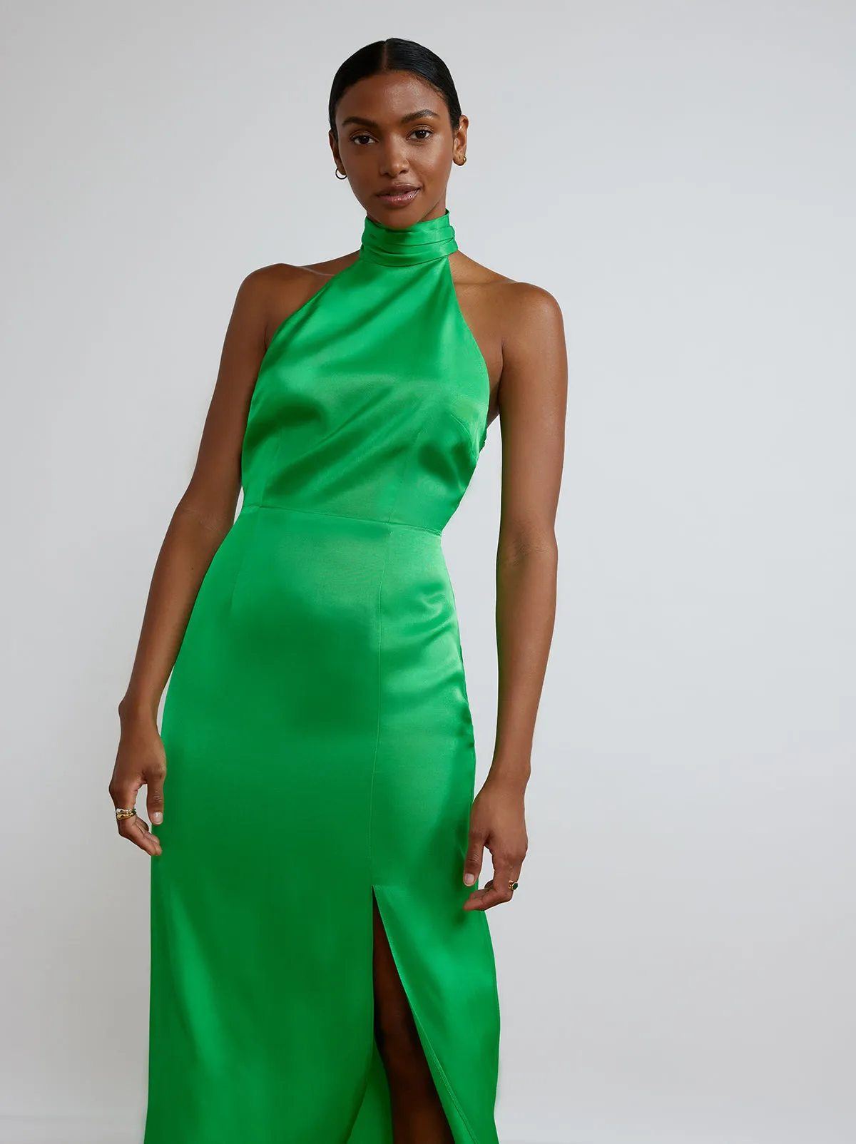 Gwen Green Halterneck Dress