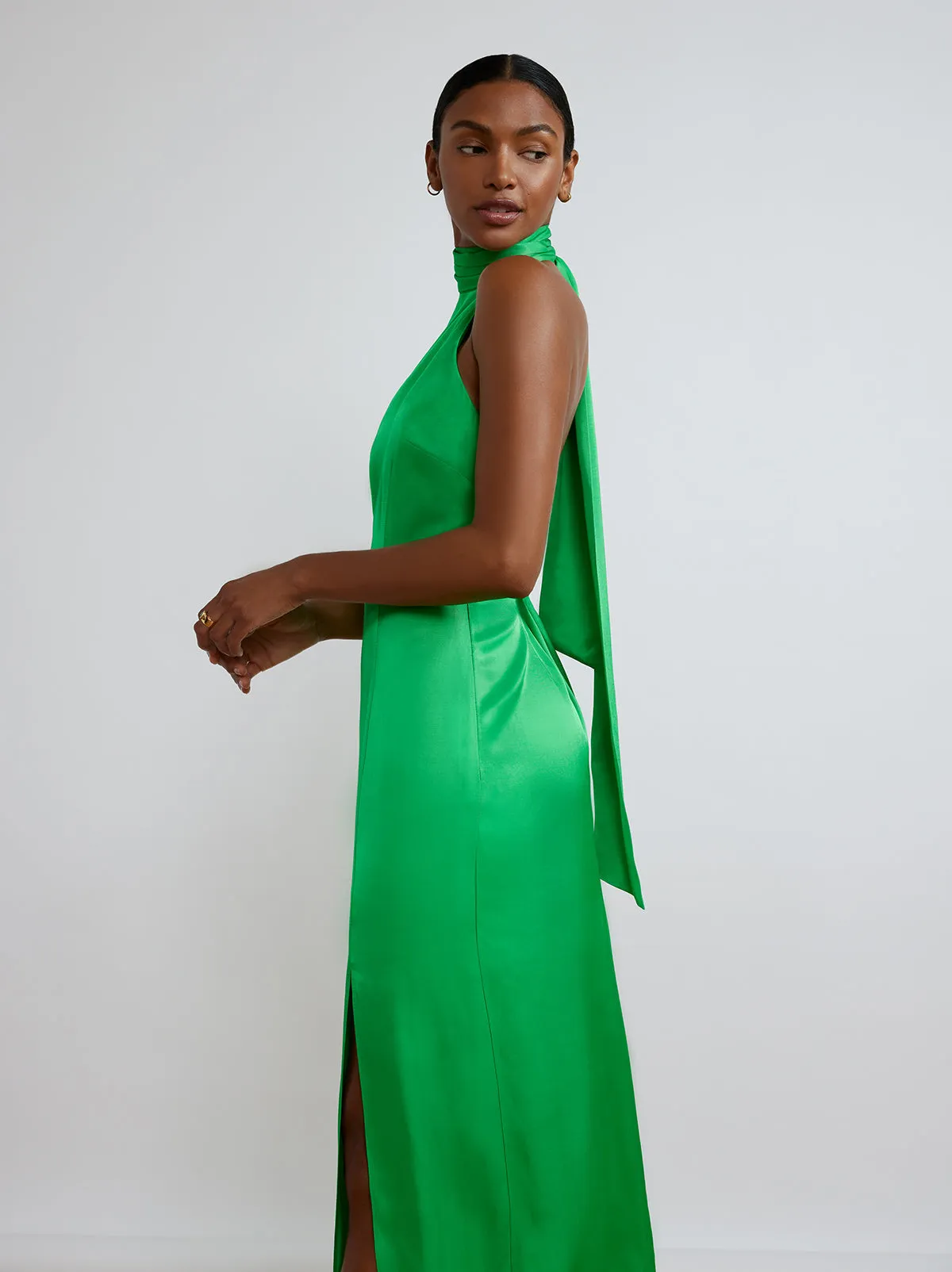 Gwen Green Halterneck Dress