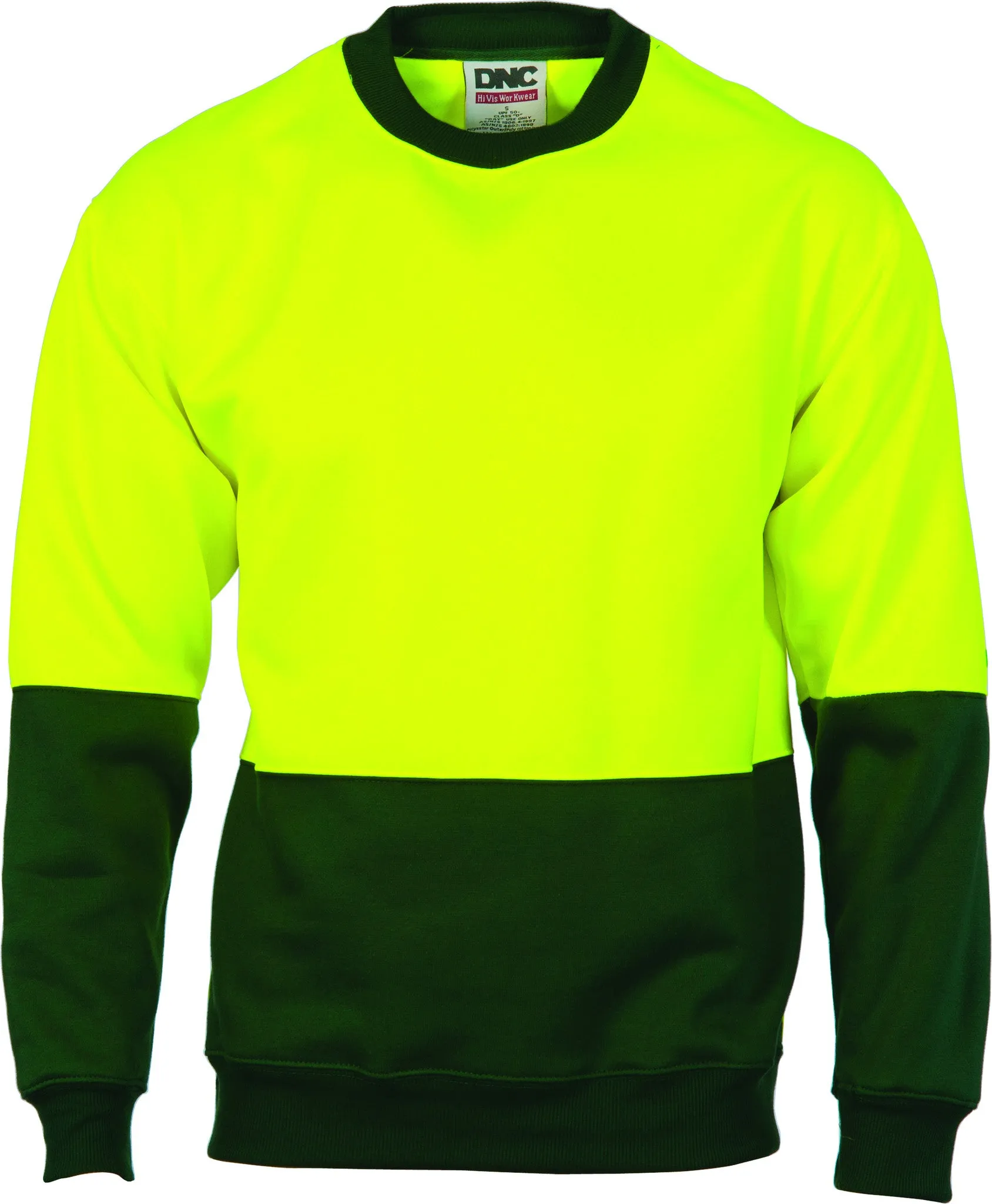 HiVis Two Tone Fleecy Sweat Shirt Crew-Neck