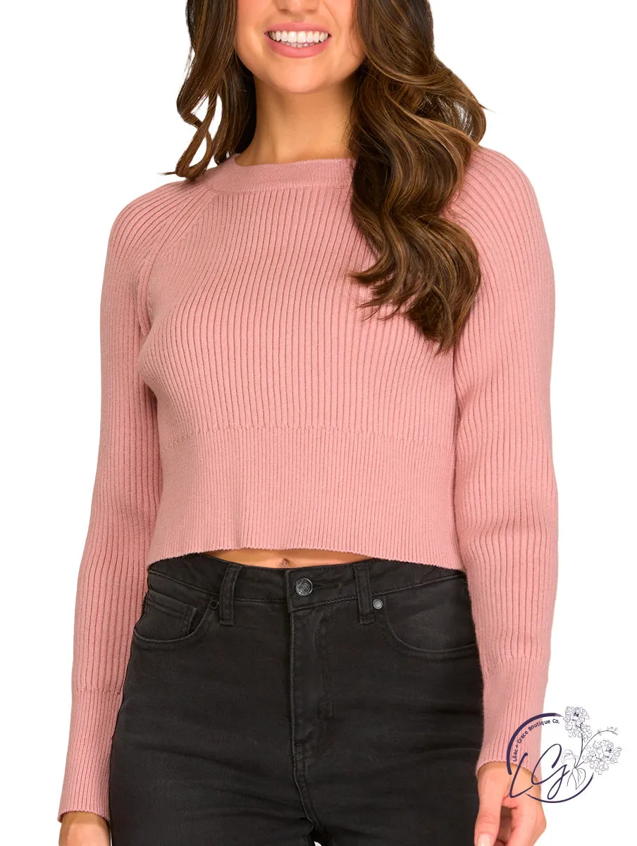 Hold The Flame Ribbed Cropped Sweater