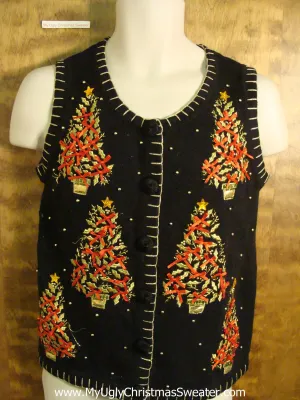 Horrible Trees Tacky Bad Christmas Sweater Vest