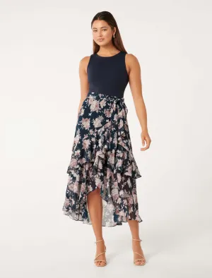 Ilaria 2 in 1 Ruffle Midi Dress