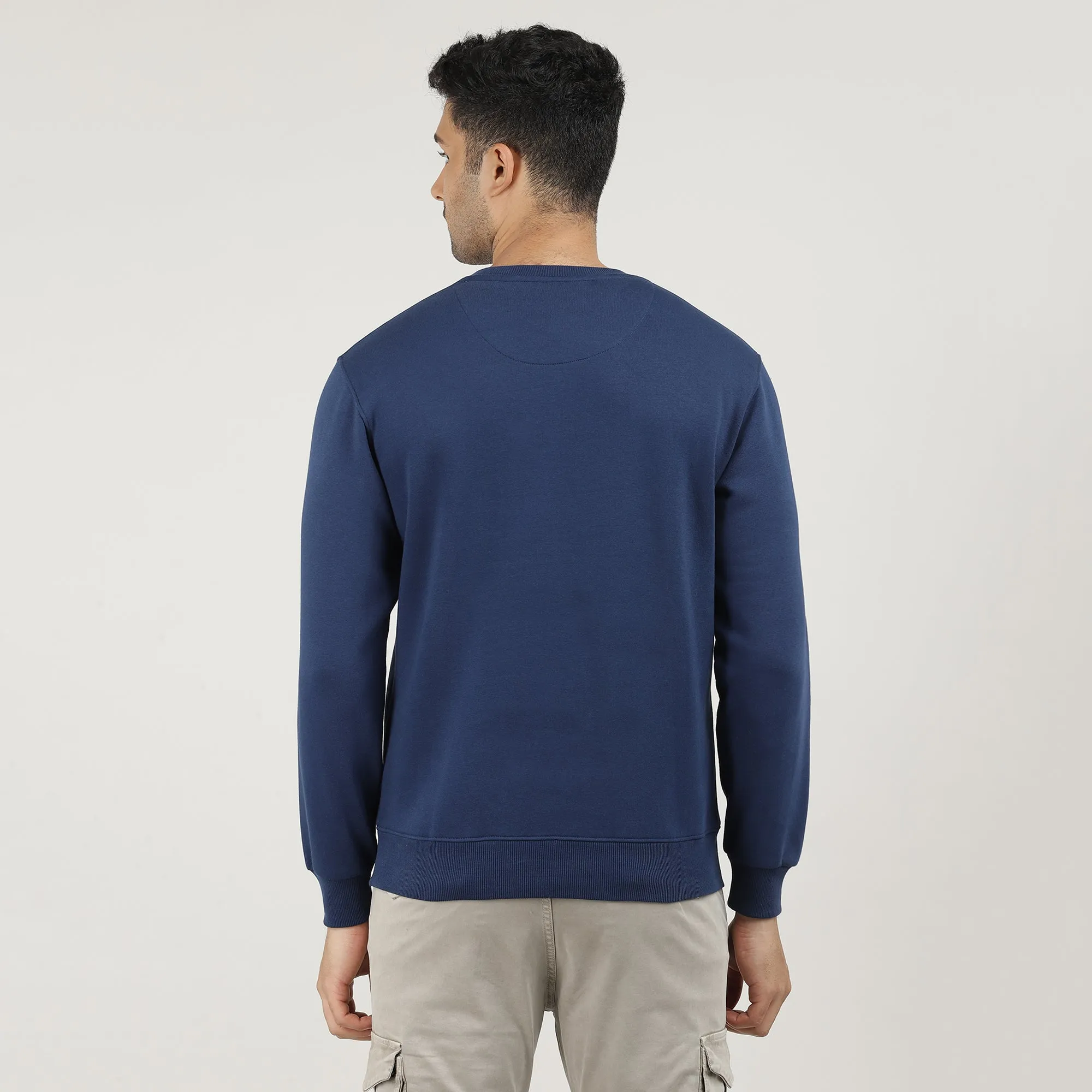 Indigo Graphic Round Neck Sweatshirt