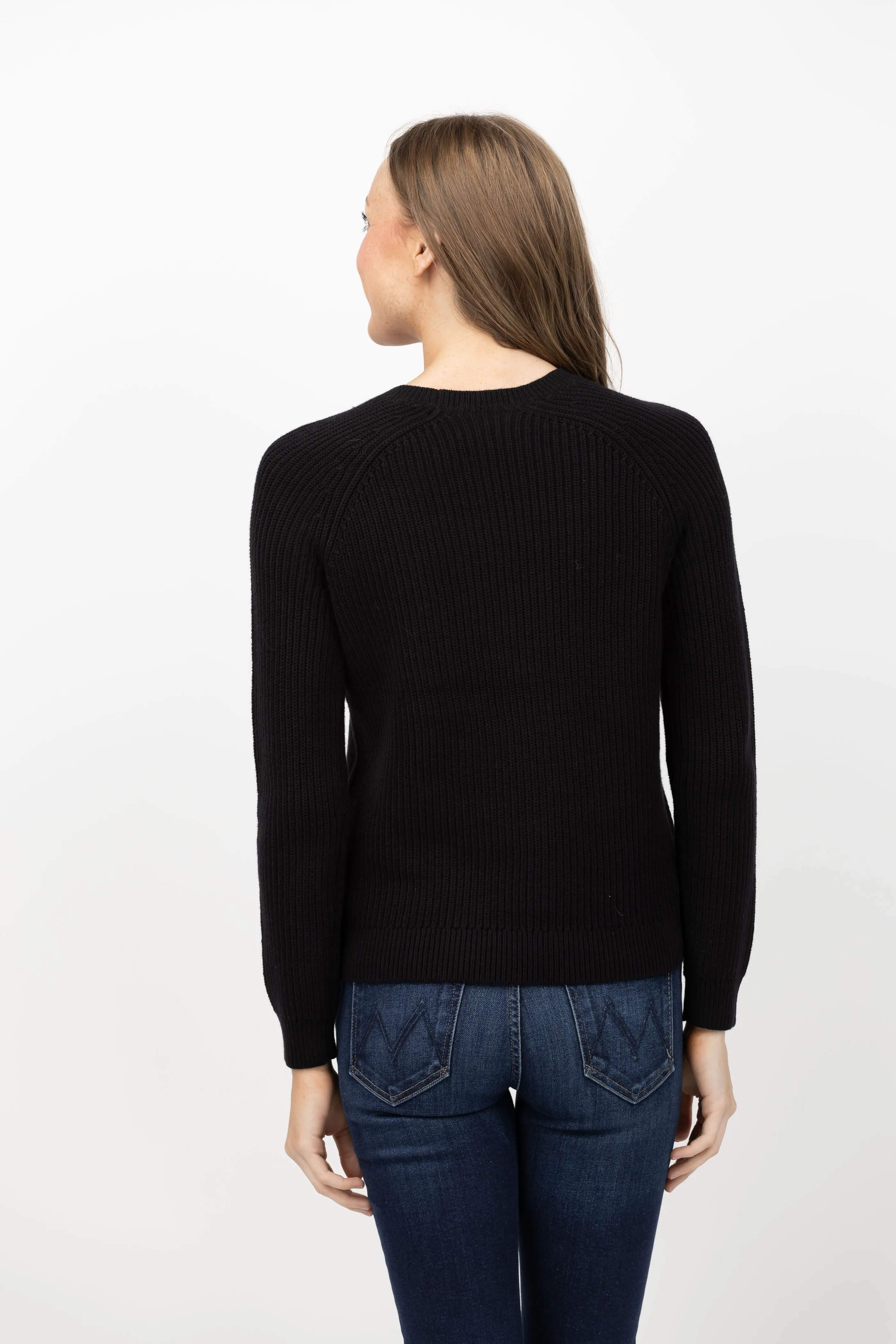 J. Society Ribbed Crewneck Sweater in Black