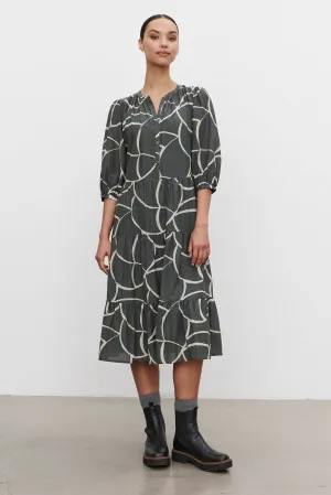 JOHANNA PRINTED SILK COTTON VOILE DRESS