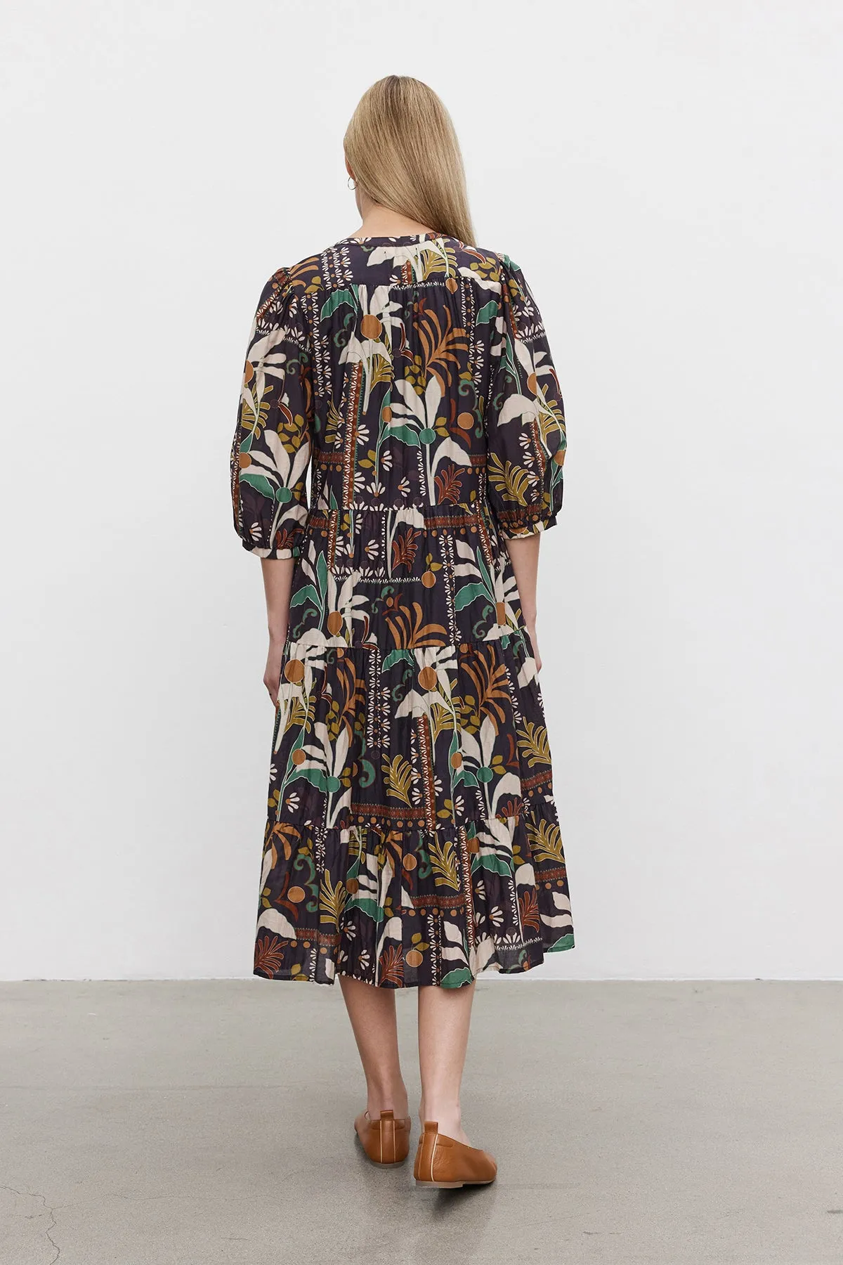 JOHANNA PRINTED SILK COTTON VOILE DRESS