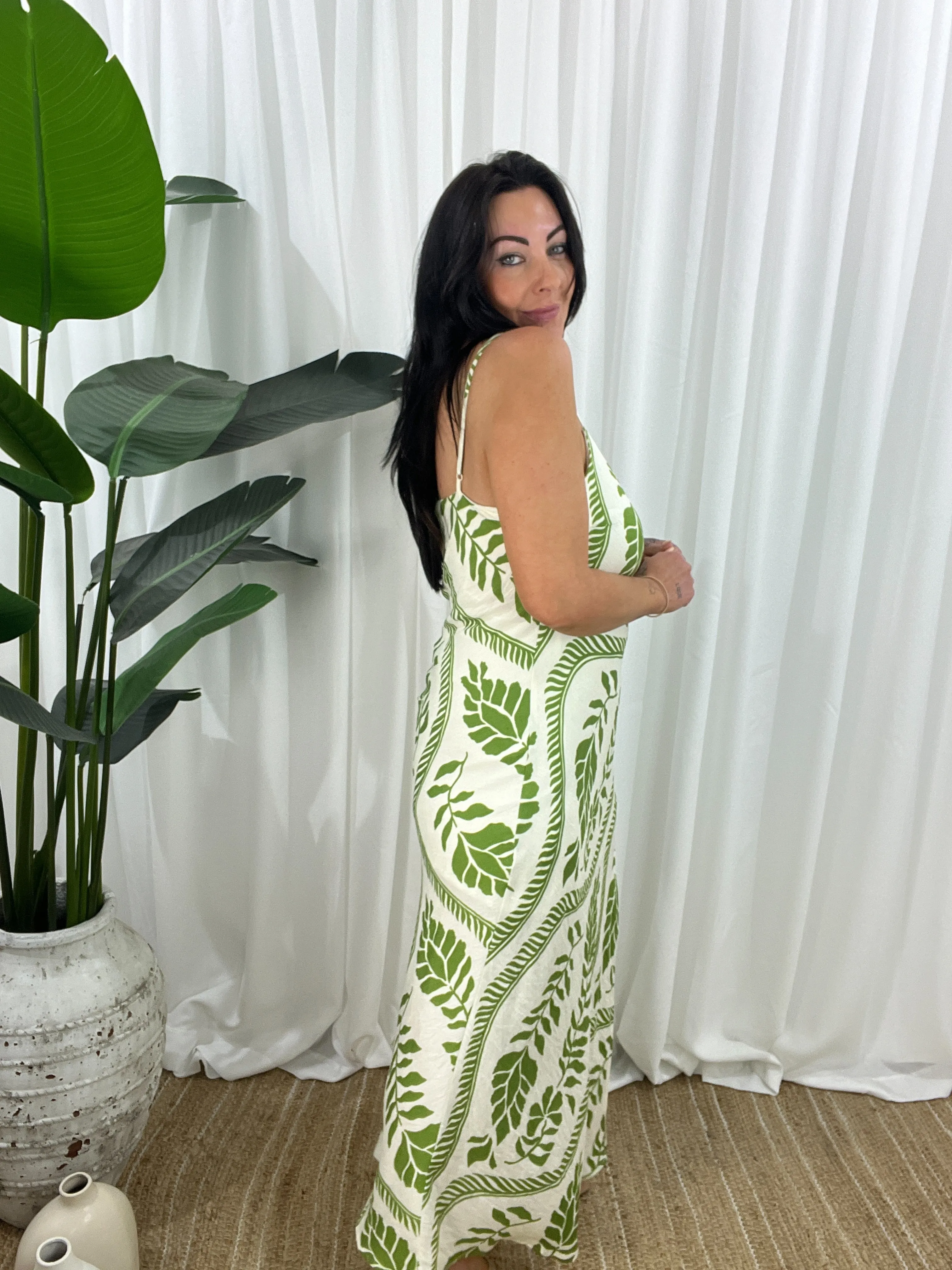 La Vine Dress - Green/Cream