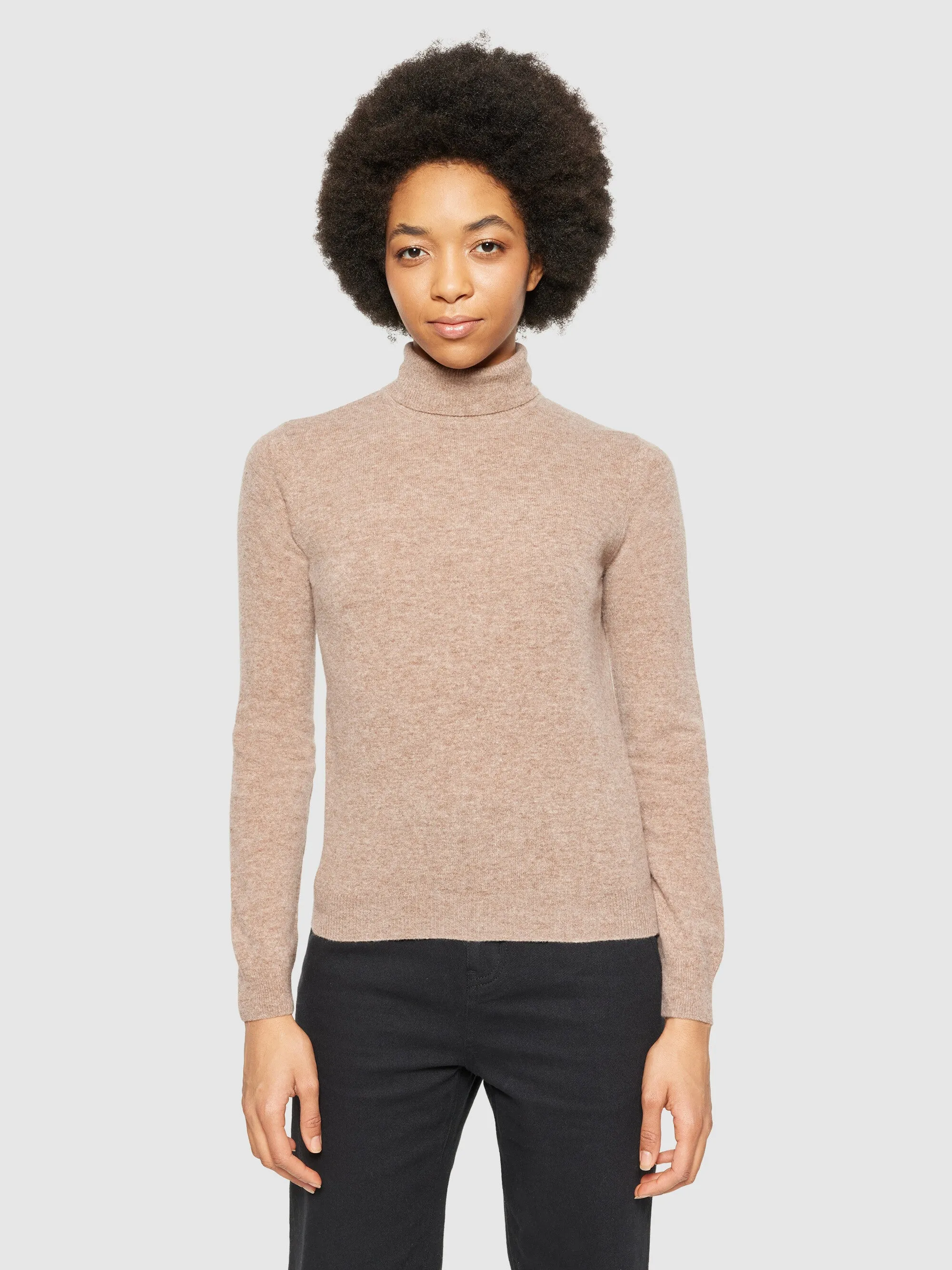 Lambswool roll neck - Kelp melange