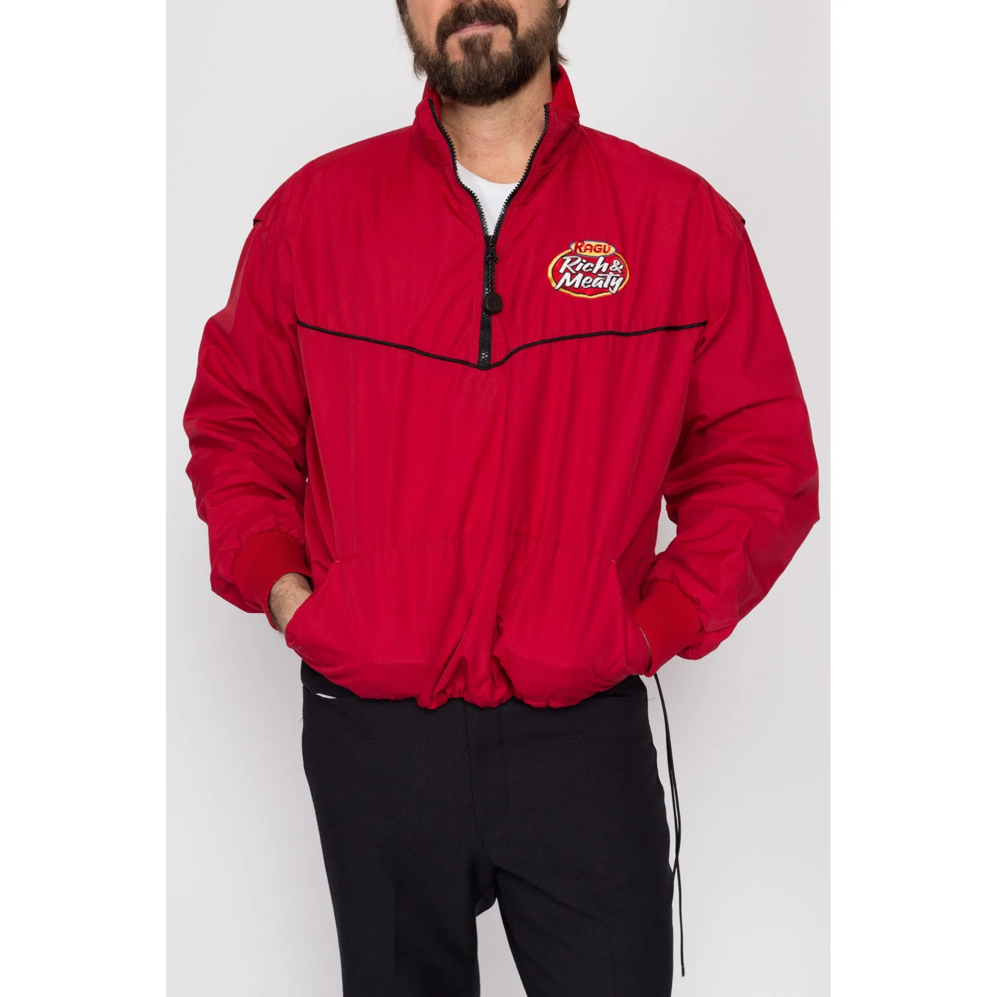 Large 90s Ragu "Rich & Meaty" Red Windbreaker