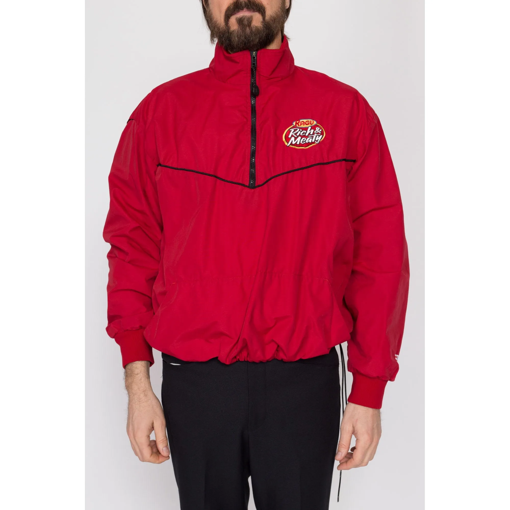 Large 90s Ragu "Rich & Meaty" Red Windbreaker