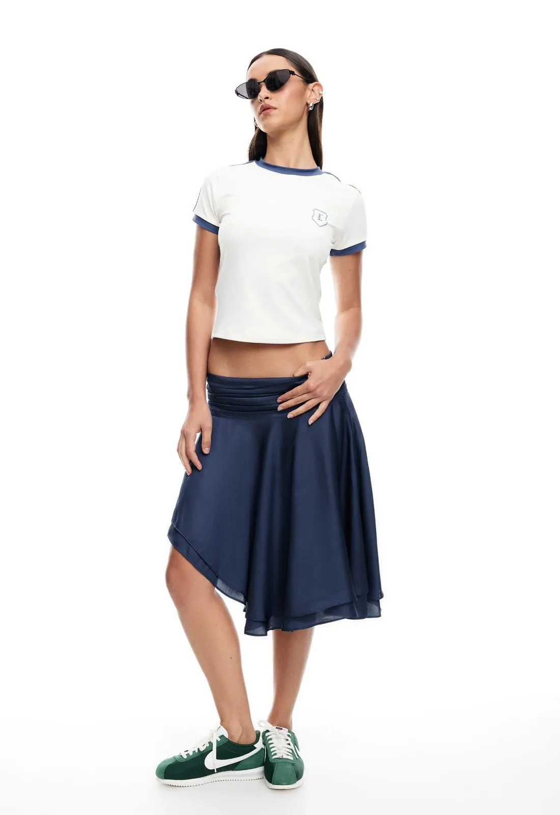 LEGACY MIDI SKIRT - NAVY