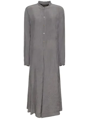 Lemaire   Gusset collar viscose midi shirt dress 