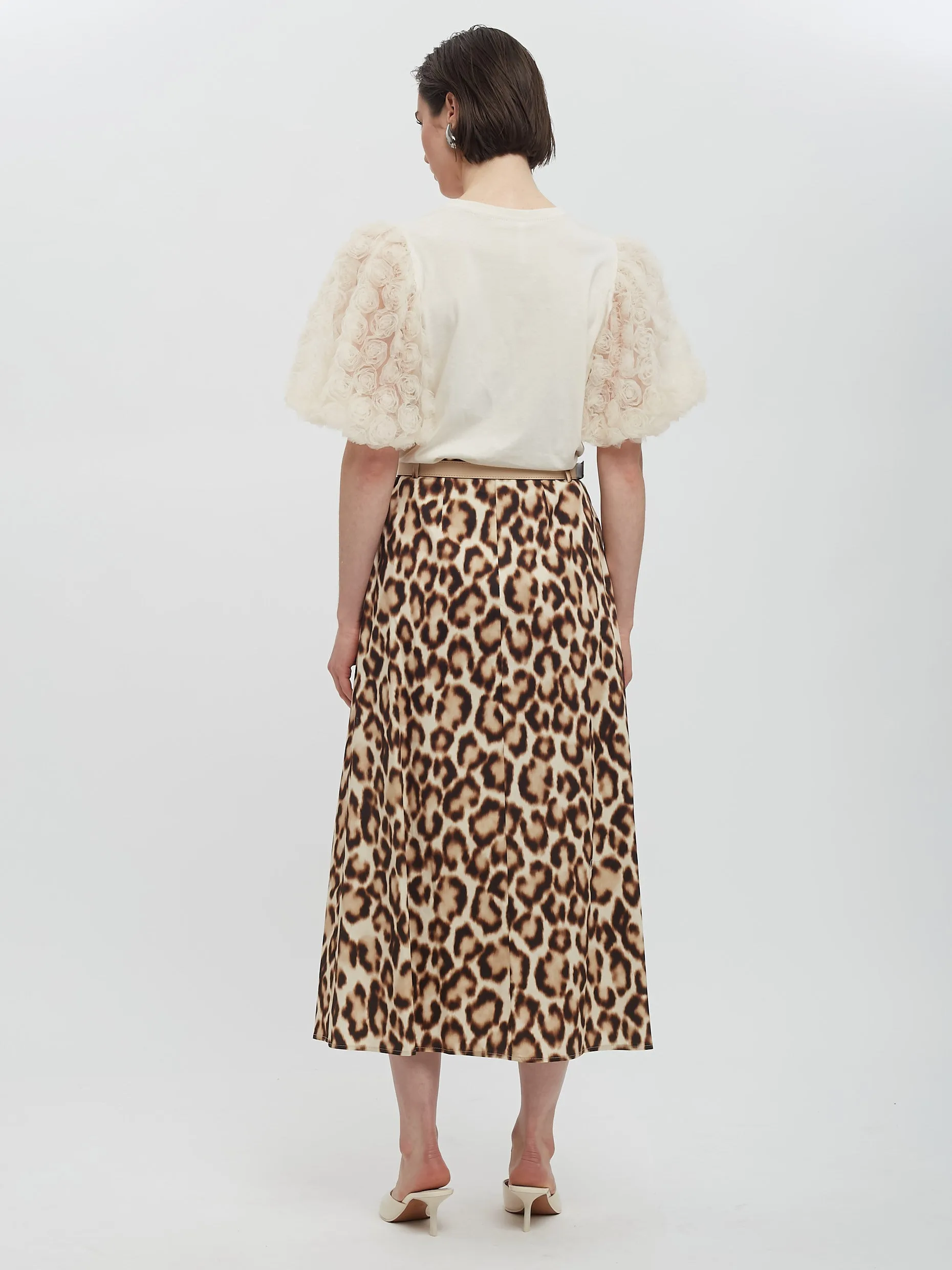 Leopard Belted Skirt