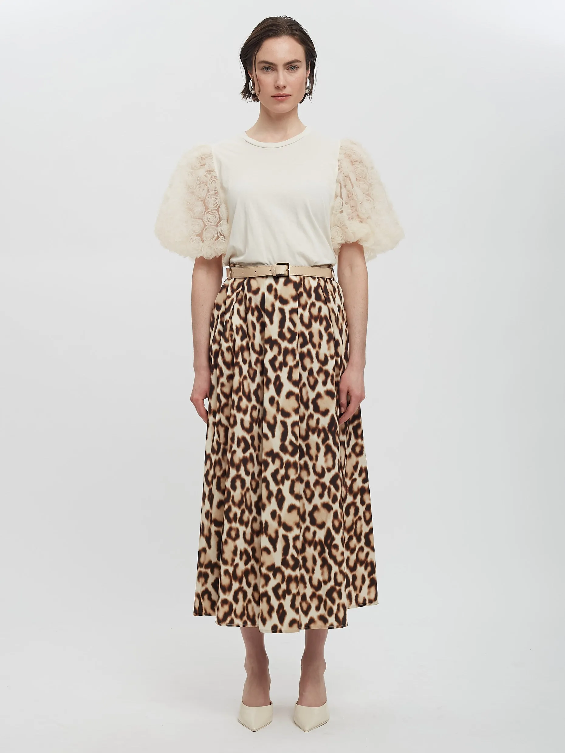 Leopard Belted Skirt