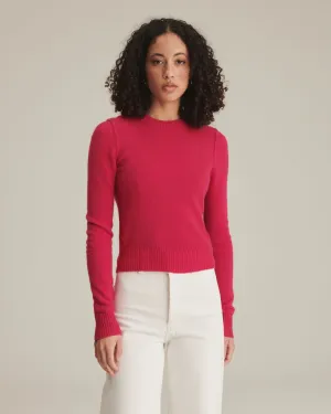 Lightweight Reversible Cropped Crewneck Sweater