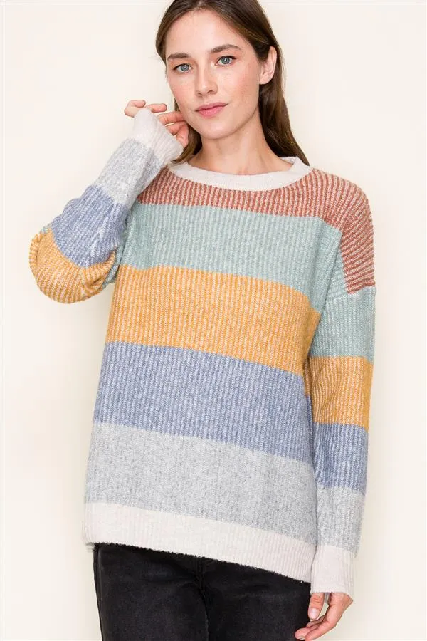 Living Proof Ribbed Color Block Sweater