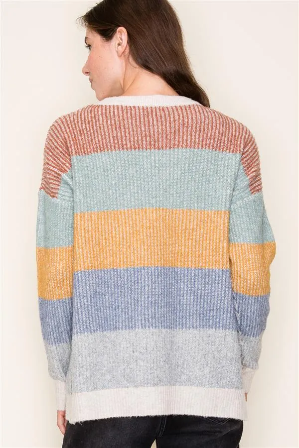 Living Proof Ribbed Color Block Sweater